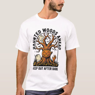 Gruseliger Geisterbaum Vintage Halloween-Warn-Shir T-Shirt