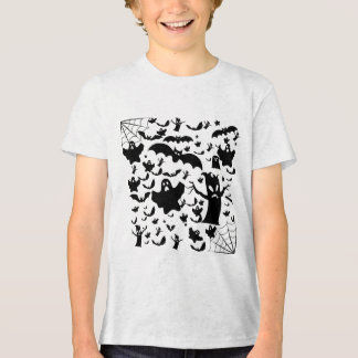 Gruseliger Geisterwald-Silhouetten-Kunst Tri-Blend Shirt