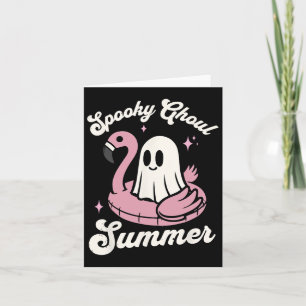 Gruseliger Ghul Sommer Süßer Geist Flamingo Sommer Karte