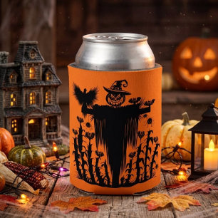 Gruseliger Goth Halloween Vogelscheuche Kürbis Mai Dosenkühler