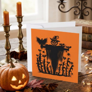 Gruseliger Goth Halloween Vogelscheuche Kürbis Mai Karte