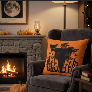 Gruseliger Goth Halloween Vogelscheuche Kürbis Mai Kissen