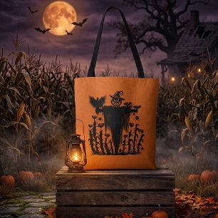 Gruseliger Goth-Halloween-Vogelscheuche-Kürbis-Mai Tasche