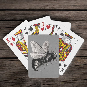 Gruseliger gotischer Bienen-Schädel-Flügel-Insekt Spielkarten