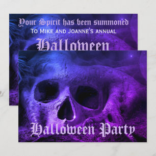 Gruseliger gotischer Totenkopf Halloween-Party Einladung