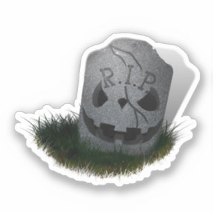 Gruseliger Grabstein Halloween Abschiedsspruch Aufkleber