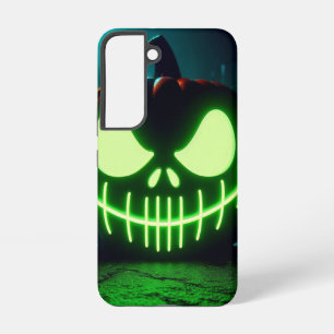 Gruseliger grüner leuchtender Halloween-Kürbis Samsung Galaxy Hülle