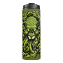 Gruseliger grüner Tentakel-Monster-Thermal-Tumbler