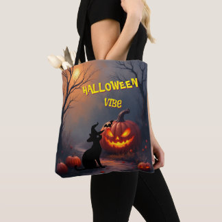 Gruseliger Halloween anpassbarer Katzen- und Kürbi Tasche