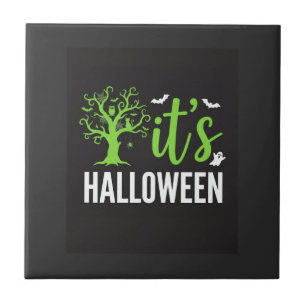 Gruseliger Halloween-Baum-Fledermäuse-Vektordesign Fliese