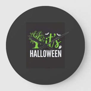 Gruseliger Halloween-Baum-Fledermäuse-Vektordesign Große Wanduhr