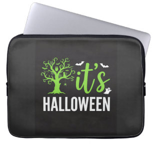 Gruseliger Halloween-Baum-Fledermäuse-Vektordesign Laptopschutzhülle