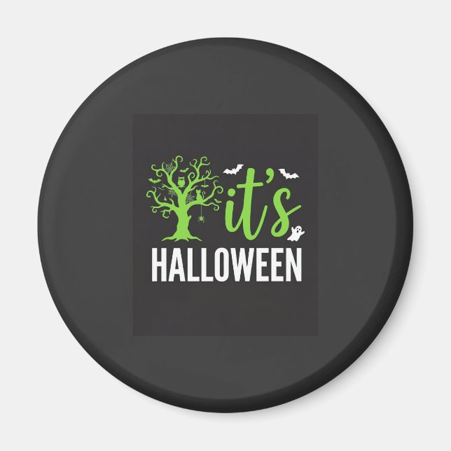 Gruseliger Halloween-Baum-Fledermäuse-Vektordesign Magnet (Vorne)