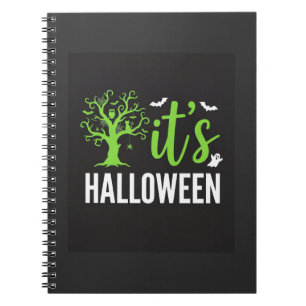 Gruseliger Halloween-Baum-Fledermäuse-Vektordesign Notizblock