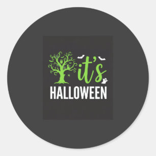 Gruseliger Halloween-Baum-Fledermäuse-Vektordesign Runder Aufkleber