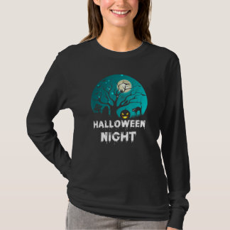 Gruseliger Halloween-Besenginster-Frauen-Kürbis-Gr T-Shirt