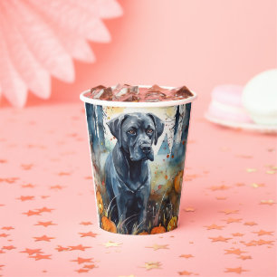 Gruseliger Halloween Cane Corso mit Kürbissen Pappbecher