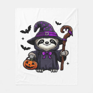Gruseliger Halloween-Faultier-Hexenhut-Kostüm-spoo Fleecedecke