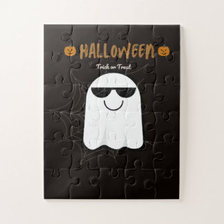 Gruseliger Halloween-Geist-Kürbis-Puzzle