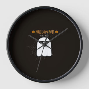Gruseliger Halloween-Geist-Kürbis-Wanduhr Uhr