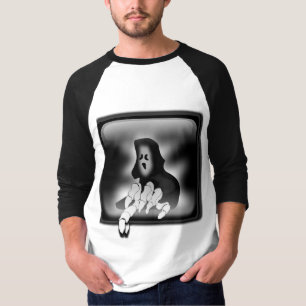 Gruseliger Halloween-Geister-Haus-Design T-Shirt