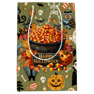 Gruseliger Halloween-Grün Mittlere Geschenktüte