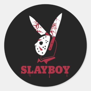 Gruseliger Halloween-Horror-Slayboy-Hockeymasken-P Runder Aufkleber