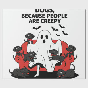 Gruseliger Halloween-Hund Gruseliger Geist 23 Geschenkpapier