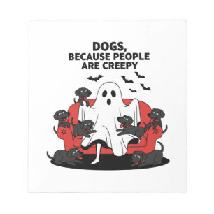 Gruseliger Halloween-Hund Gruseliger Geist 23 Notizblock