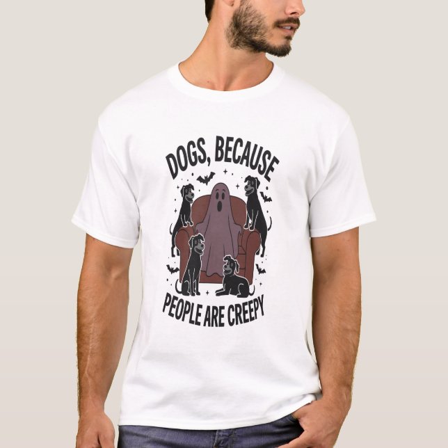 Gruseliger Halloween-Hund Gruseliger Geist 2 T-Shirt (Vorderseite)
