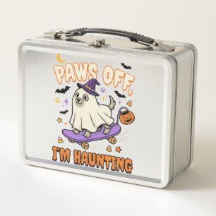 Gruseliger Halloween-Hund-Skate-Ride Metall Brotdose