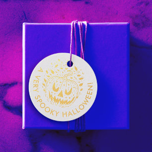 Gruseliger Halloween-Jack-O-Lantern-Horror-Kürbis Geschenkanhänger