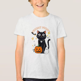 Gruseliger Halloween-Kater Tri-Blend Shirt