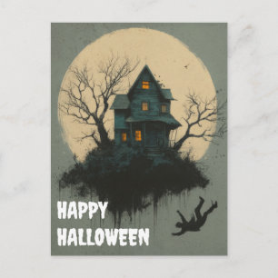 Gruseliger Halloween-Kürbis-Hexen-Schreckensnacht Postkarte