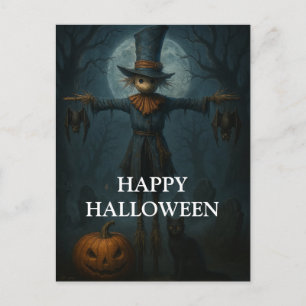 Gruseliger Halloween-Kürbis-Hexen-Schreckensnacht Postkarte
