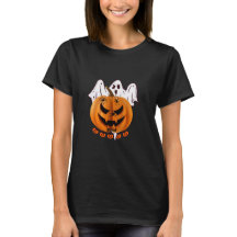Gruseliger Halloween-Kürbis mit Geist und Spinnen-