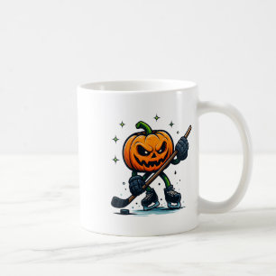Gruseliger Halloween-Kürbis zeigt Hockey-Fähigkeit Kaffeetasse