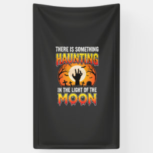 Gruseliger Halloween-Mond-Friedhof-Horror Banner