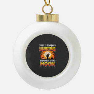Gruseliger Halloween-Mond-Friedhof-Horror Keramik Kugel-Ornament