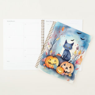 Gruseliger Halloween-Orientalisch Blau Katze Mit K Planer