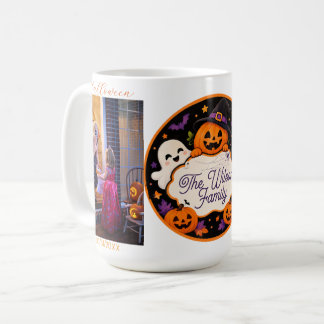 Gruseliger Halloween-Personalized-2-Foto-Familienn Kaffeetasse