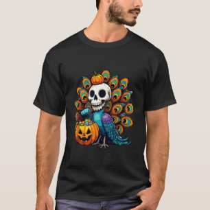 Gruseliger Halloween-Pfau-Geist Gruseliger Süßigke T-Shirt