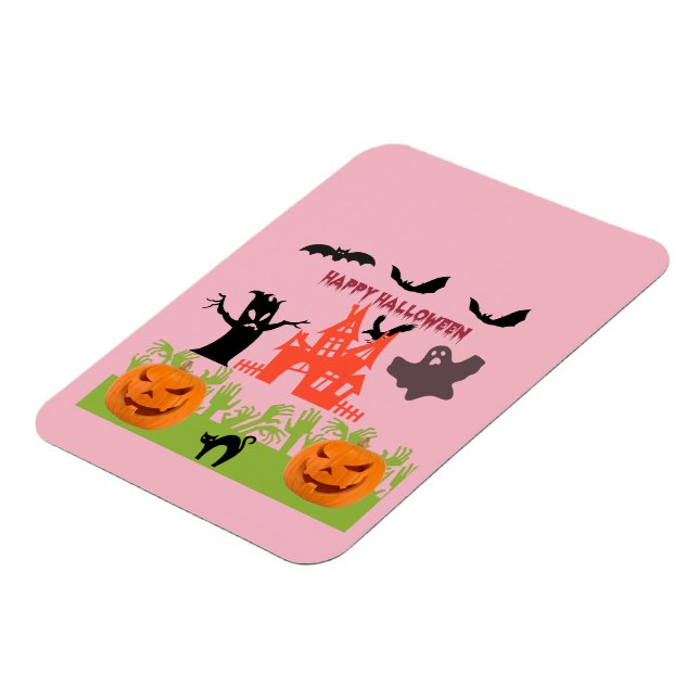 Gruseliger Halloween-Rosa-Schimmer Magnet (Linke Seite)