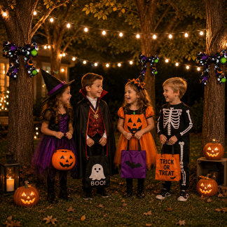 Gruseliger Halloween-Schwarz-Purple-Geometrischer- Ripsband