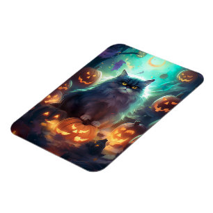 Gruseliger Halloween-Sibirischer-Katze-Entwurf mit Magnet