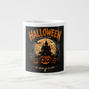 Gruseliger Halloween-Spukhaus-Schreckensnacht-Stre Jumbo-Tasse
