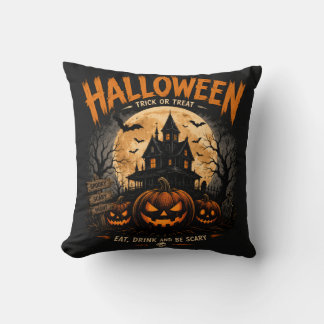 Gruseliger Halloween-Spukhaus-Schreckensnacht-Stre Kissen