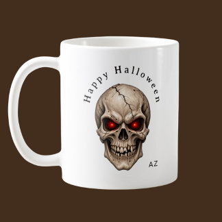 Gruseliger Halloween-Totenkopf personalisiert Kaffeetasse