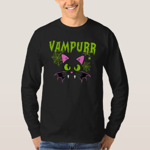 Gruseliger Halloween Vampurr Katzen Vampir Kostüm T-Shirt