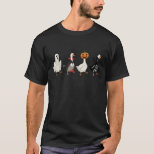 Gruseliger Halloween Verrückter Gans Kürbis Geist  T-Shirt